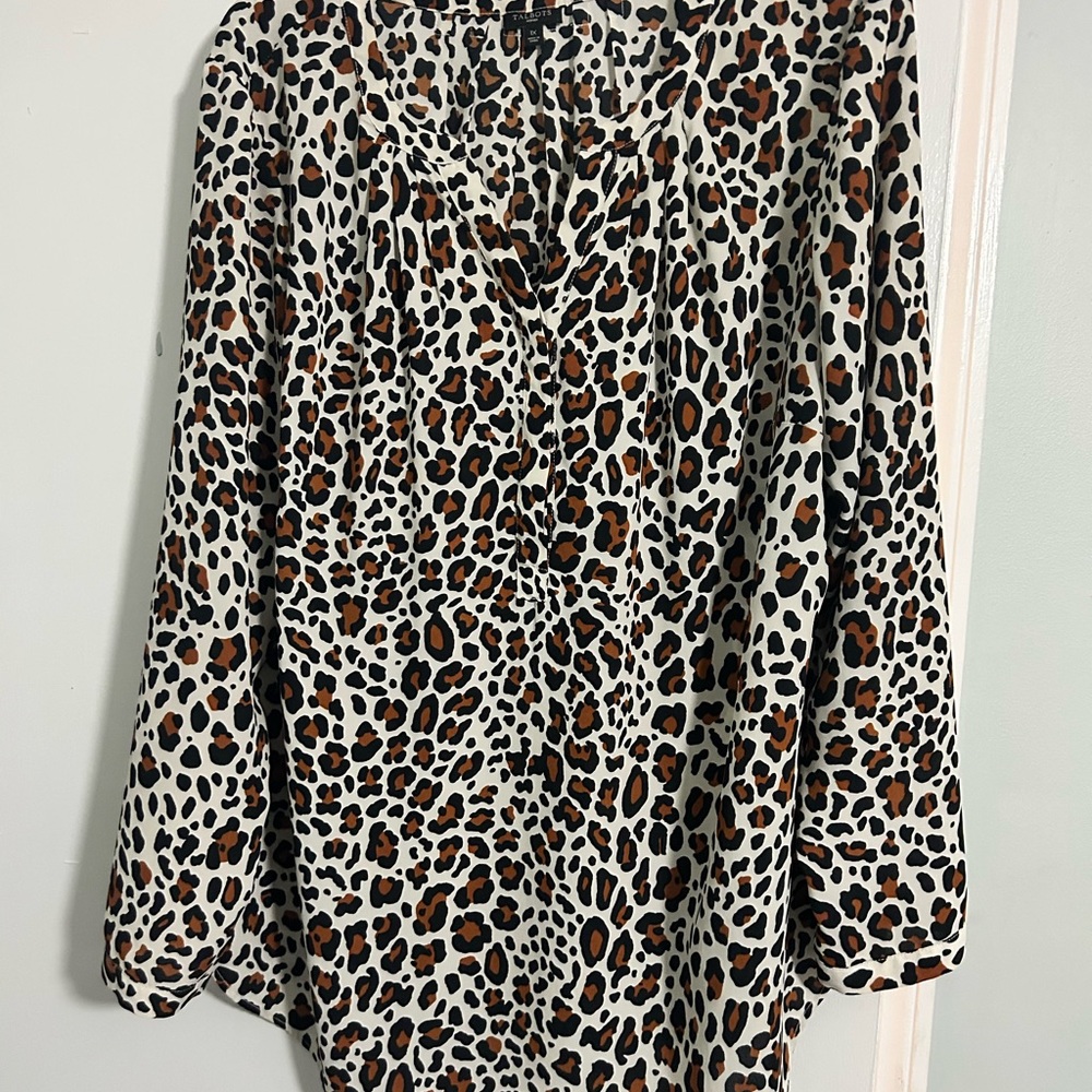 Talbots Animal Print Blouse - size 1X.